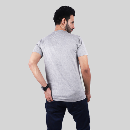 Solid Grey Henley T-Shirt