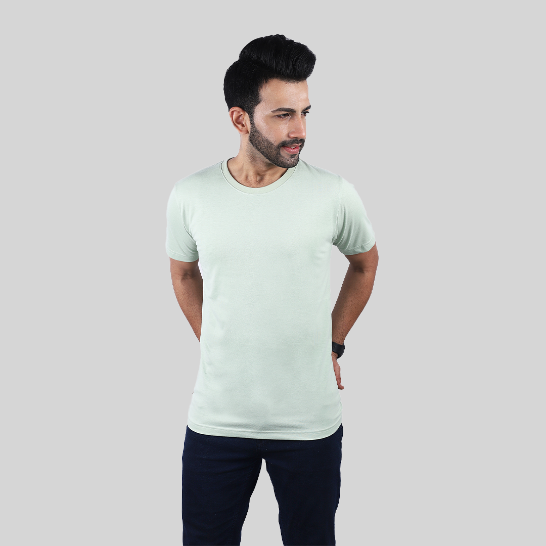 Elmento's Celadon Green Solid Tees