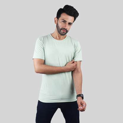 Elmento's Celadon Green Solid Tees