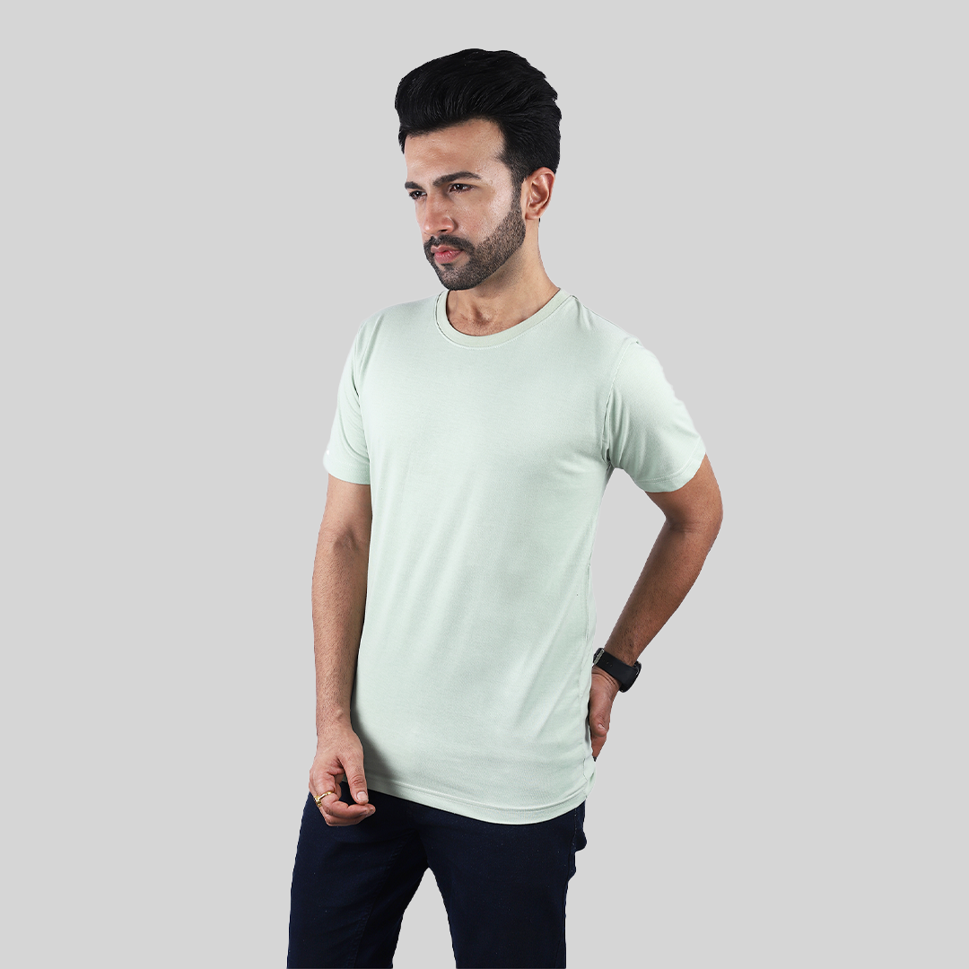 Elmento's Celadon Green Solid Tees