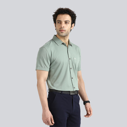 Olive Green Comfy Half Sleeves Formal Shirts (with pocket)