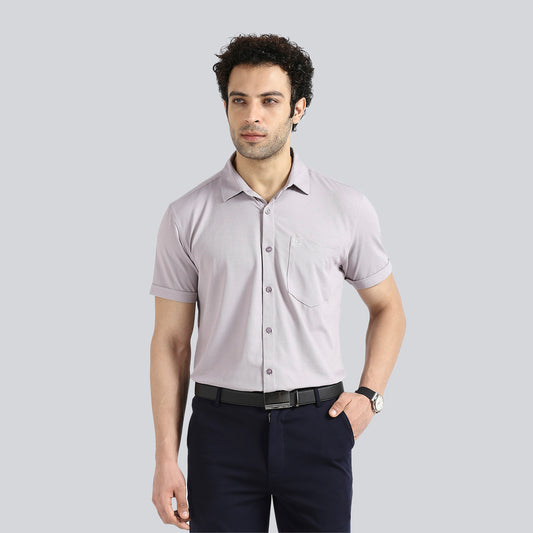 Ultimate Grey Comfy Half Sleeves Formal Shirts (with pocket)