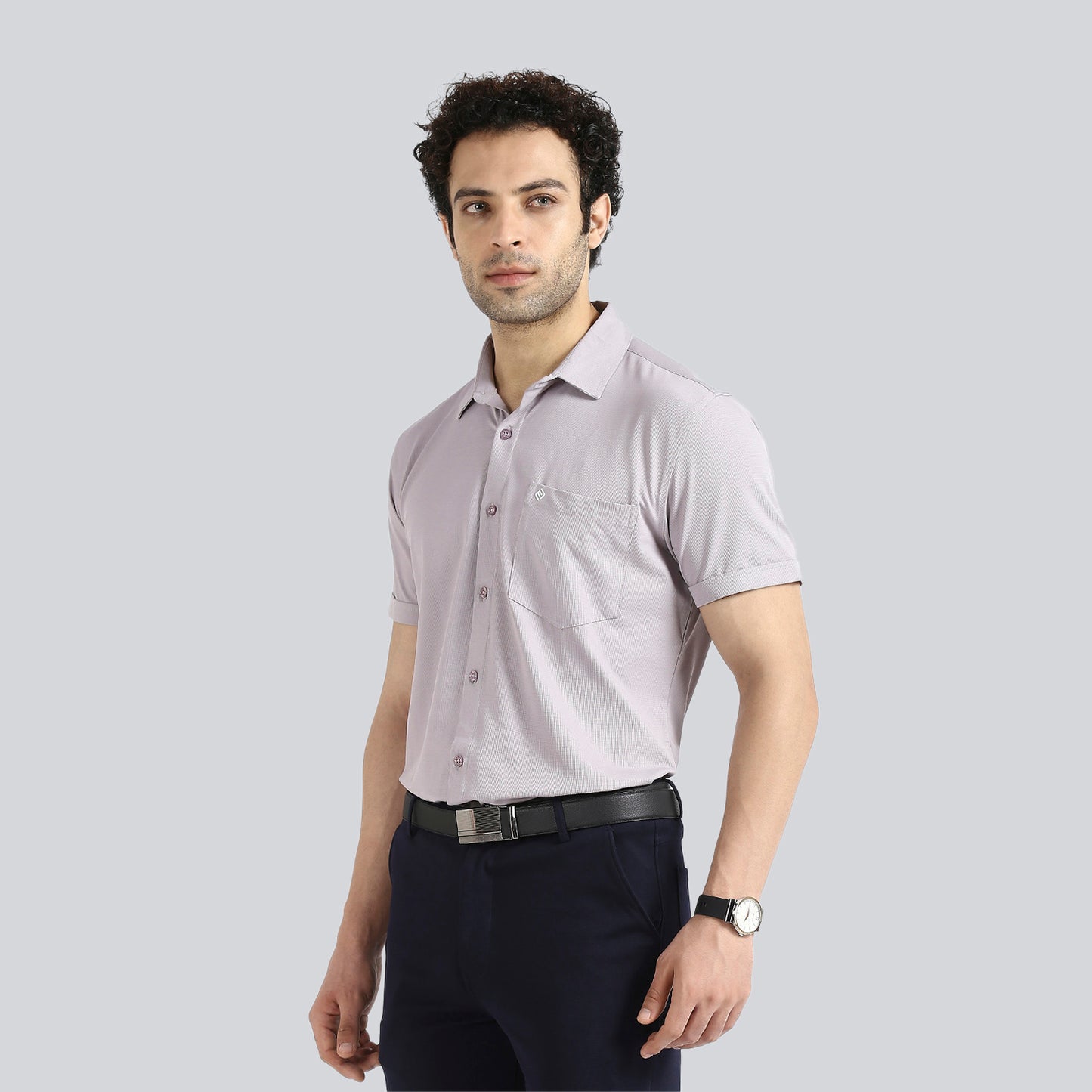 Ultimate Grey Comfy Half Sleeves Formal Shirts (with pocket)