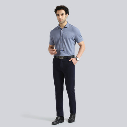 Steel Blue Comfy Half Sleeves Formal Shirts (without pocket)