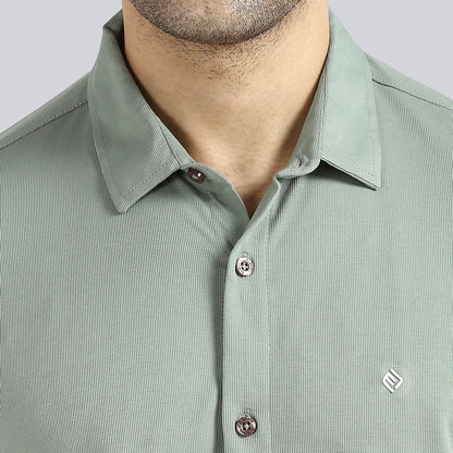 Olive Green Comfy Half Sleeves Formal Shirts (without pocket)