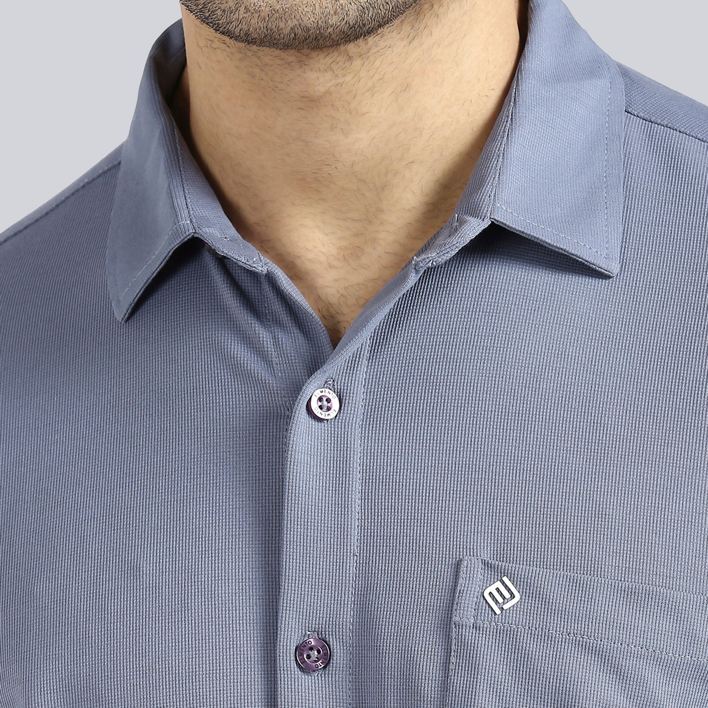 Steel Blue Comfy Half Sleeves Formal Shirts (with pocket)