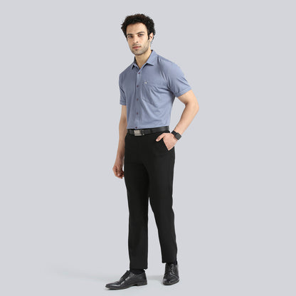 Steel Blue Comfy Half Sleeves Formal Shirts (with pocket)