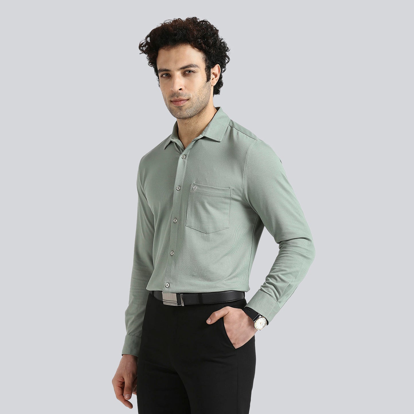 Olive Green Full Sleeve Comfy Formal Shirts