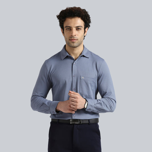 Steel Blue Full Sleeve Comfy Formal Shirts