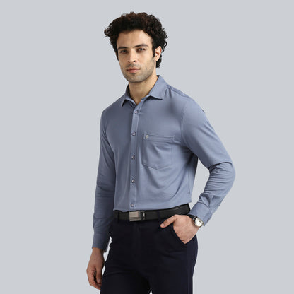 Steel Blue Full Sleeve Comfy Formal Shirts