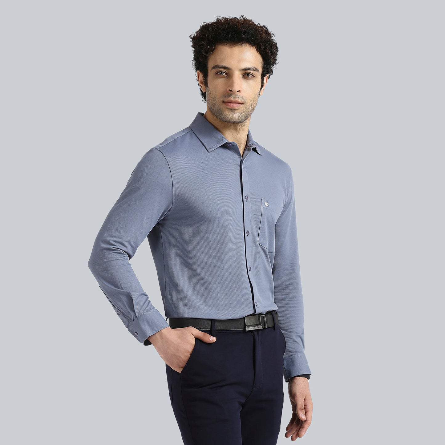 Steel Blue Full Sleeve Comfy Formal Shirts