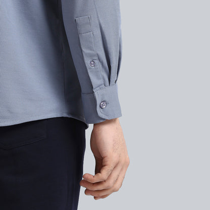 Steel Blue Full Sleeve Comfy Formal Shirts