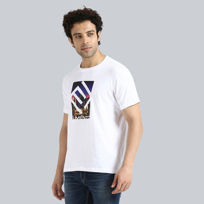 "Enlightening City" White Crew Neck T-Shirt