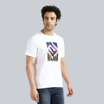 "Enlightening City" White Crew Neck T-Shirt